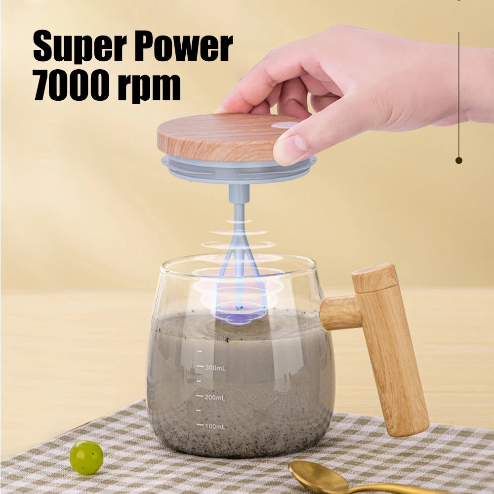 Otomatik Karıştırıcılı Cam Kupa 400ML