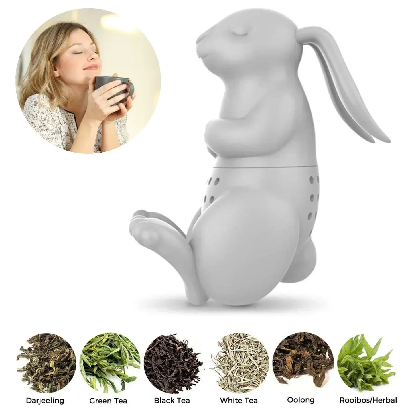 Tavşan Şeklinde Silikon Çay Süzgeci