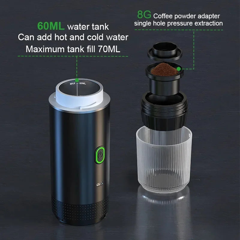 Kablosuz Taşınabilir Elektrikli Espresso Makinesi