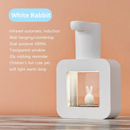 400ML Sevimli Otomatik Köpük Sabunluk, USB Şarjlı, Temassız Kullanım