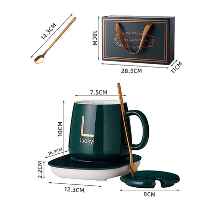 400ml Akıllı Seramik Kahve Kupası + Isıtıcı Altlık Hediye Seti