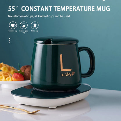 400ml Akıllı Seramik Kahve Kupası + Isıtıcı Altlık Hediye Seti
